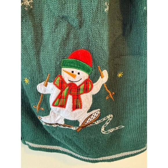 Vintage White Stag Holiday Christmas Snowman Sweater Vest Size XL - Picture 5 of 5